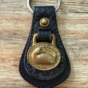 Dooney & Bourke Black Leather Key Holder with Gold Emblem